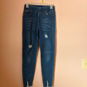 💚Let’s Diet Blue Distressed Jeggings